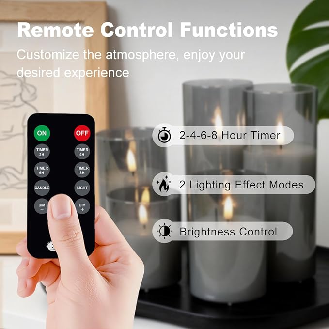 LEDHOLYT Rechargeable Flameless Candles, Realistic Flickering LED Flame - Image 6