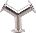 DERNORD Tri Clamp Wye Clamp End True Y Type Cross Tee Tube Stainless Steel 304 by DERNORD