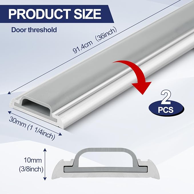 Tandefio 2 Pcs 3 FT Aluminum Threshold - Image 2
