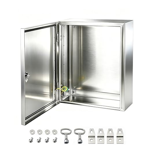 Electrical Enclosure 12x12x8, 304 Stainless Steel Enclosure IP66 Waterproof and by YcXingnon