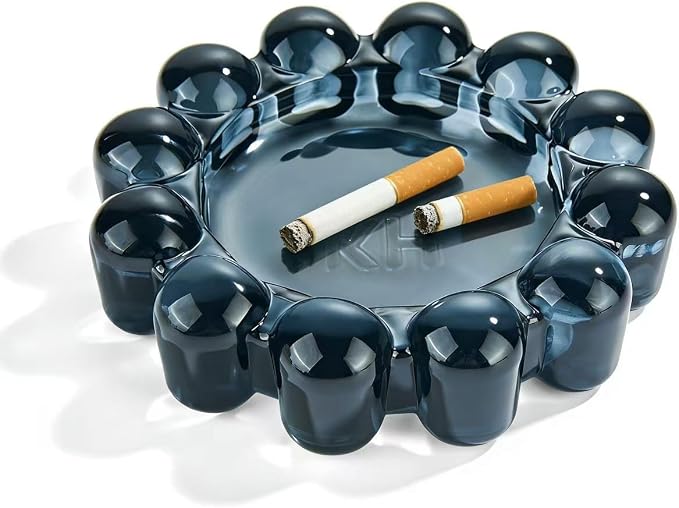 Black Bubble Glass Candle Dish – Modern Clear Glass Candle Holder - Image 6
