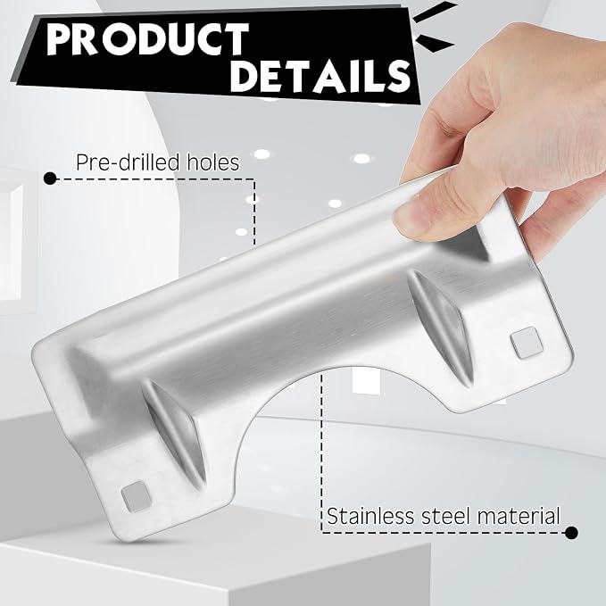Landhoow 2 Pcs Door Latch Guard Stainless, Reinforcement Ribs Style, Door - Image 3
