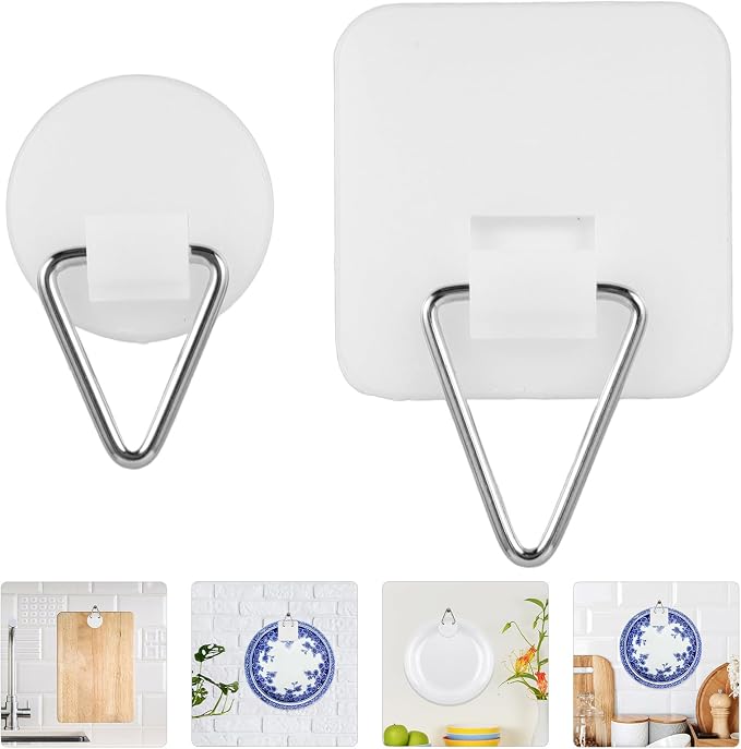 Kisangel 20pcs Adhesive Wall Plate Hangers and Picture Frame Hooks, - Image 9