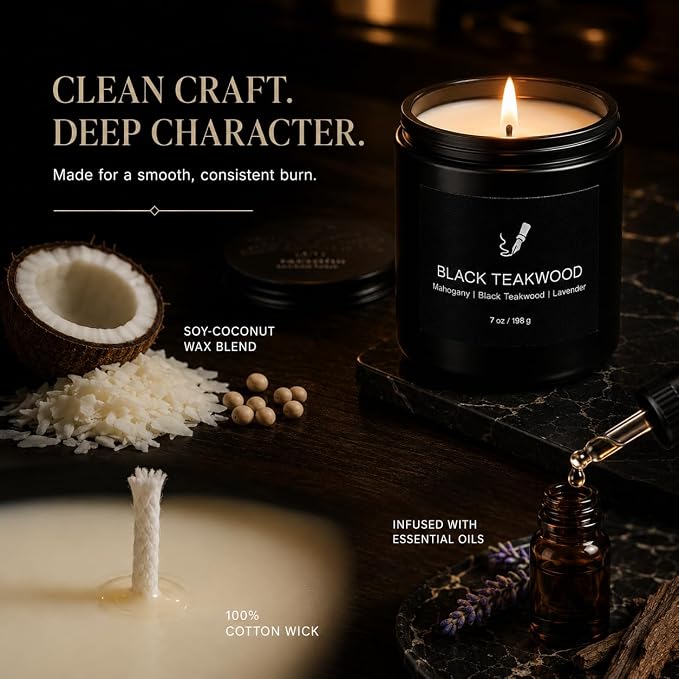 Scented Candles for Men, 6 Masculine Scents Set, 7 oz Each | 200H Burn Time - Image 5