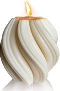 Spiral Swirl Candle Beautiful Handmade Pillar Scented Candle White Large | by JDHSilicone