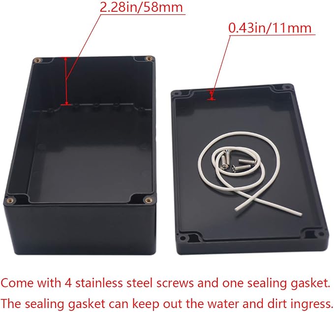 Project Box ABS Plastic Black Electrical Boxes IP65 Waterproof DIY Electronic - Image 4