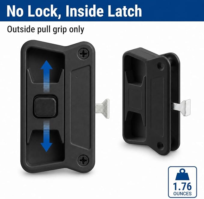 Prime-Line A 168 Black Plastic, Sliding Screen Door Latch and Pull, fits - Image 9