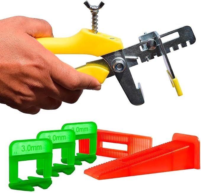 Tile Leveling System – 400 Tile Spacers + 200 Reusable Wedges + 1 Tile Plier – by EMAISTORE