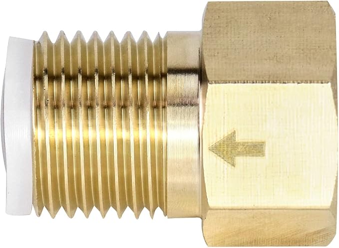QWORK 2Pcs Brass One-way Check Valve, 1/2" Female to 1/2" Male Thread of - Image 2