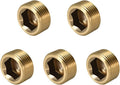 1/2" NPT Plug Brass Pipe Fitting, Counter sunk Thread Internal Hex Head Style by ANPTGHT