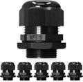 6 Pcs 1" NPT Black Adjustable Cable Glands by Wocloer