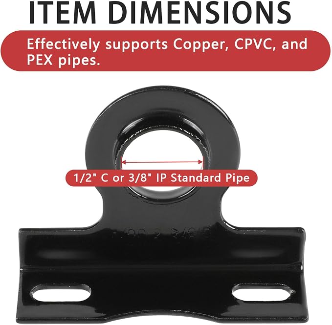 EFIELD Pipe Stay Hanger for 3/8 Inch IP Standard Pipe or 1/2 Inch Copper - Image 2