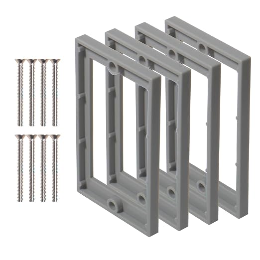 MAKERELE 1 Gang Electrical Outlet Box Extender, 1/4 Inch Gray, 4 Pack | by MAKERELE