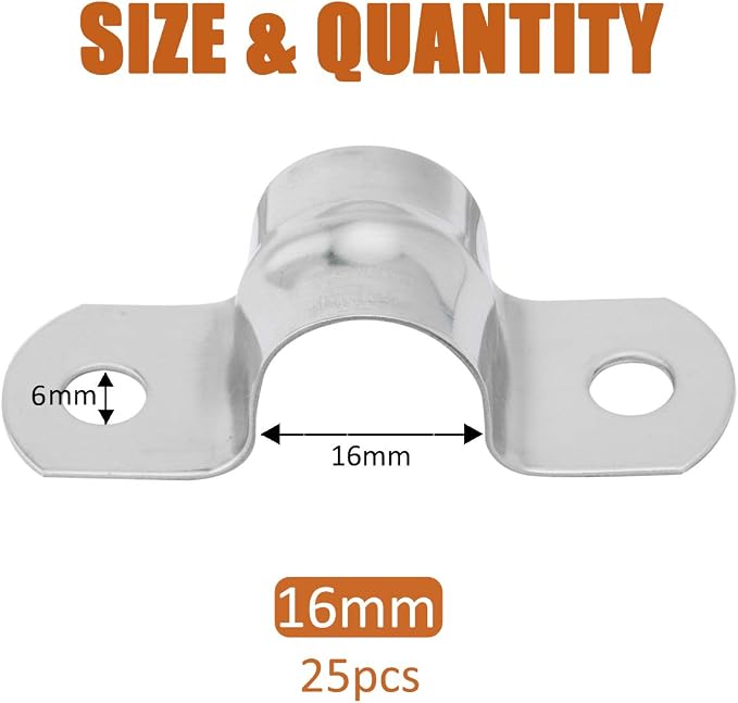ISPINNER 25pcs M16 Stainless Steel Rigid Pipe Strap - Image 2