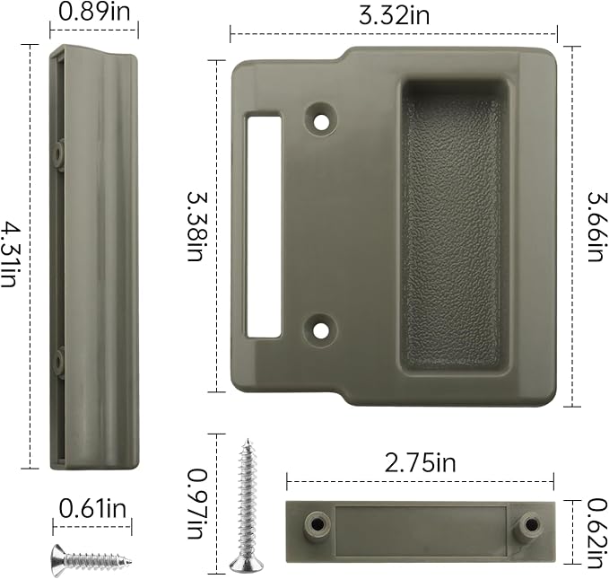 Stone Screen Hardware kit for Andersen Screen Door Handle | Sliding Screen Door - Image 2