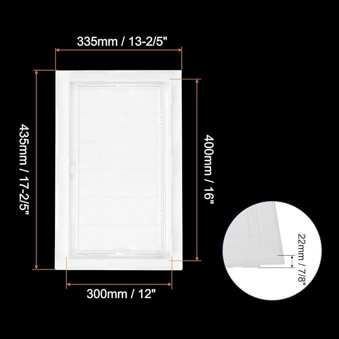 PATIKIL 16x12 inch Removable Hinged Access Panel, ABS Plumbing Access Doors - Image 2