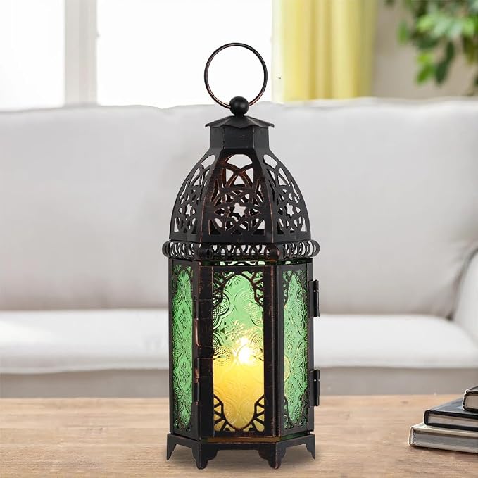 NEEDOMO Hanging Moroccan Lantern, Metal Lanterns Decorative Indoor Outdoor - Image 9