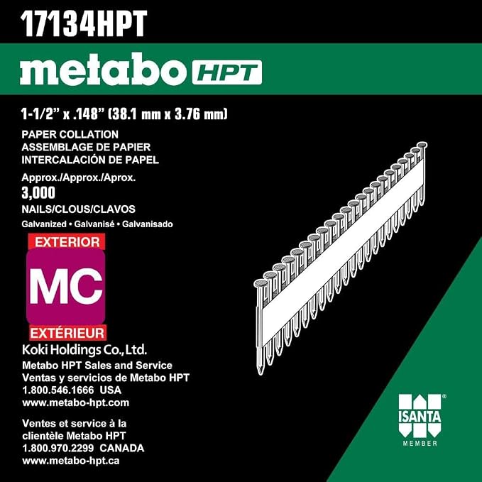 Metabo HPT Framing Nails | 1-1/2 in. x .148 in | Metal Connector, Paper Tape | - Image 3