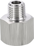 1 Pack 304 Stainless Steel FeMale to Male Adapter, 3/8" FeMale NPT x 1/4" Male by Rebower