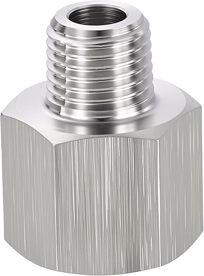 1 Pack 304 Stainless Steel FeMale to Male Adapter, 3/8" FeMale NPT x 1/4" Male by Rebower