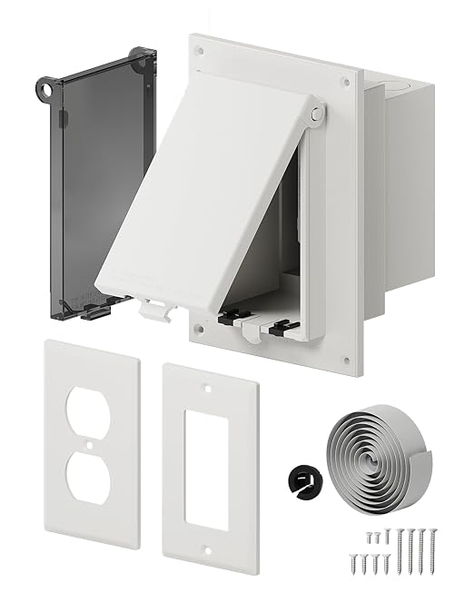 Recessed Outlet Box, DBVR1W-1 Low Profile Exterior Electrical Outlet Box by Magaliyo