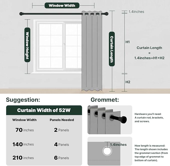 H.VERSAILTEX Blackout Grey Curtains - Image 7