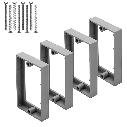 1 Gang Outlet Box Extender, switches. Gray. Screws included. by YQSIYU
