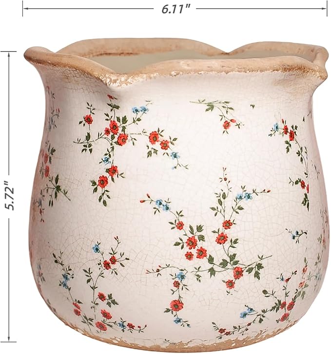 Ceramic Pots for Plants, Vintage Rustic Plant Pot - Image 3