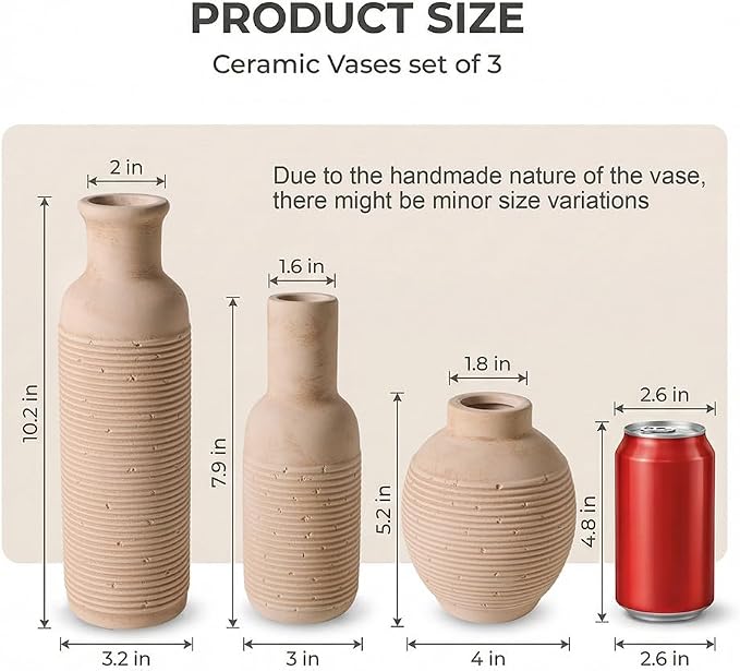 Rustic Farmhouse Vase Set of 3 - Image 2