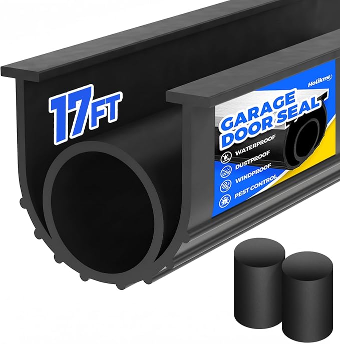 Holikme Garage Door Bottom Seal, EPDM Rubber Weather Stripping 17Ft Black | by Holikme