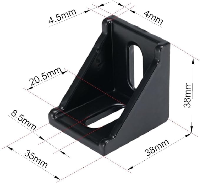 BELLA BAYS 40Series 10Sets Black 4040A Corner Bracket, Support Corner Bracket - Image 2