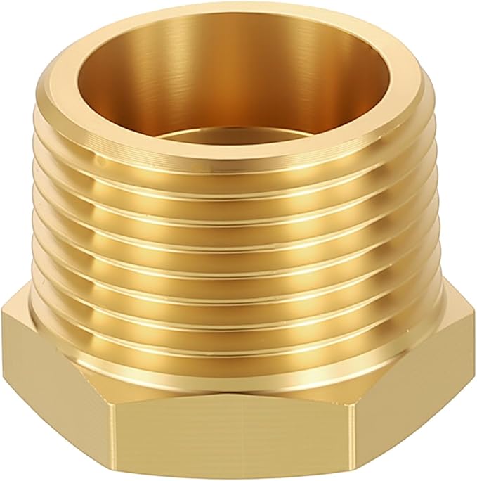 1 Pack Male to FeMale Adapters, 3/4" MNPT x 3/8" FNPT Threaded Brass Hex by Rebower