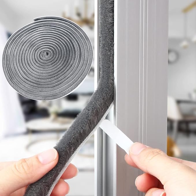 33ft Weather Stripping Brush for Sliding Windows/Doors Frame Side, Pile Self by OIKIIOK