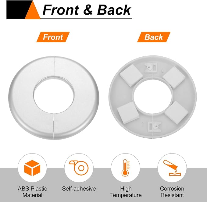 HARFINGTON 2pcs Wall Split Flange 22.5mm/0.9" Self-Adhesive Plumbing Cover - Image 5