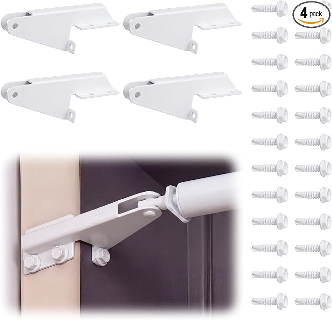 4 Pcs Aluminum Jamb Bracket Aluminum Screen Door Closer Bracket Storm Hardware by Otoolling