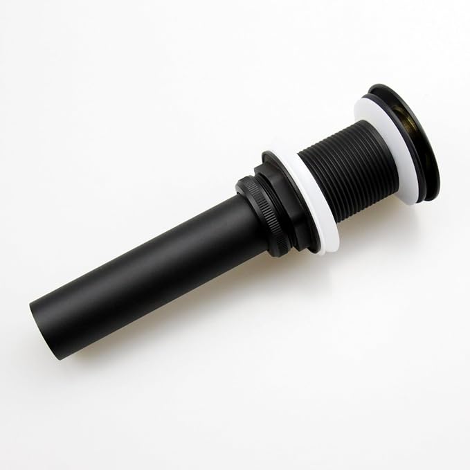 Bathroom Sink Pop Up Drain Without Overflow, Large Cap, Matte Black - Image 2