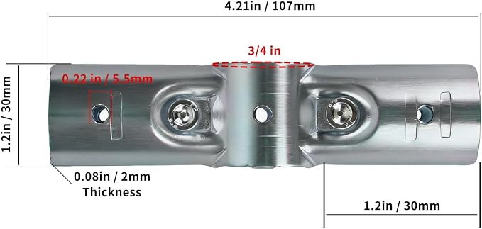 180 Degree Pipe Clamp Cross Connector Fittings - Image 2
