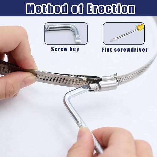 6PCS Adjustable 304 Stainless Steel Duct Clamps Hose Clamp, 8 Inch and 6 Inch - Image 5