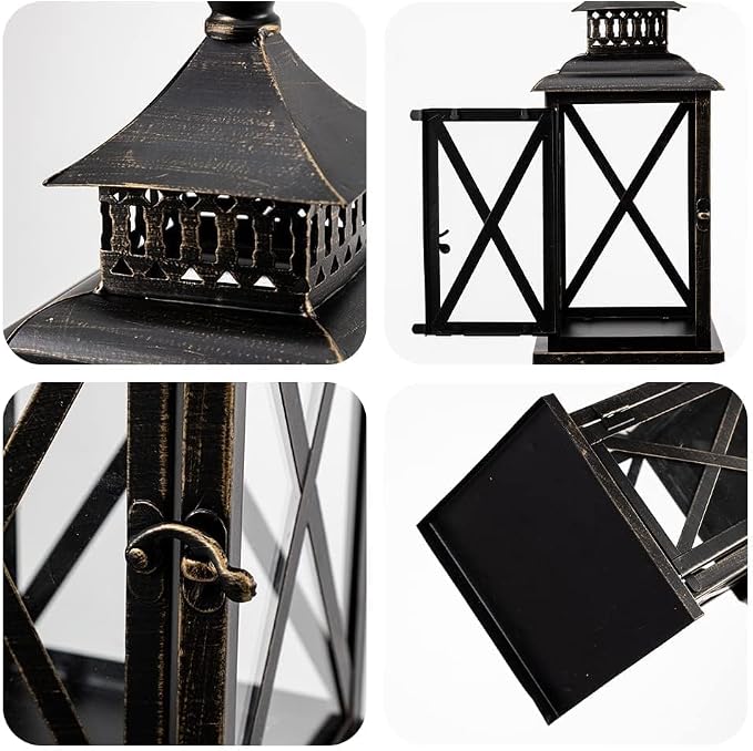 Lantern Decorative Indoor & Outdoor, Large Hanging Candle Lanterns Home Decor - Image 5