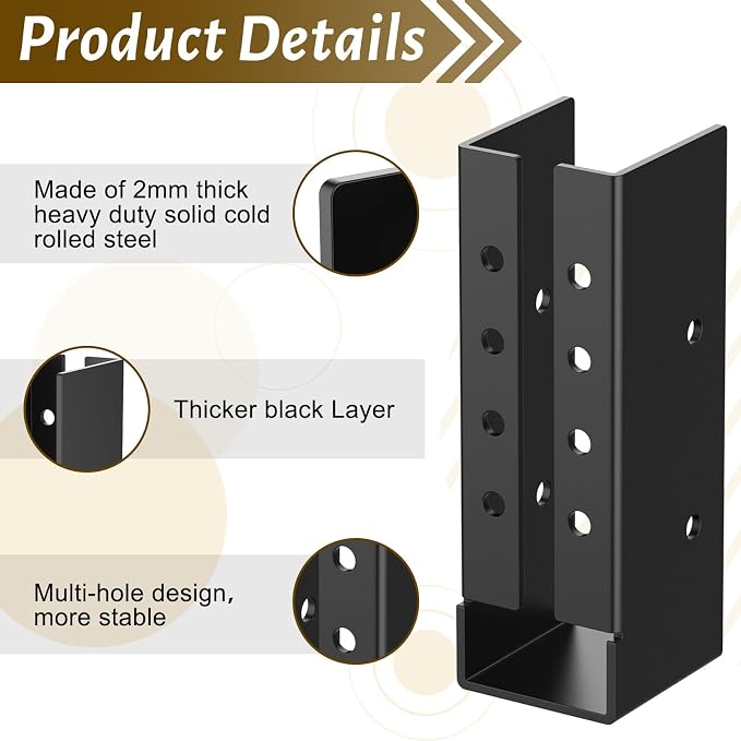 2"x6" Concealed Joist Hanger, Outdoor Concealed-Flange Joist Bracket | Joist - Image 3