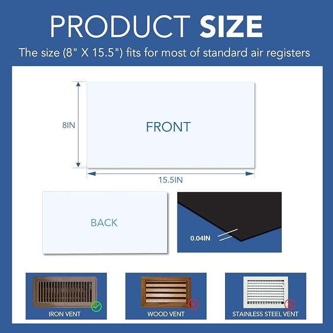 DIYMAG Magnetic Vent Covers-8" x 15.5", 2 Pack Vents Cover - Image 2