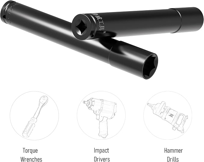 1/2" Drive Socket Set, 27mm Deep Impact Socket, Heat-Treated CR-V Steel - Image 5