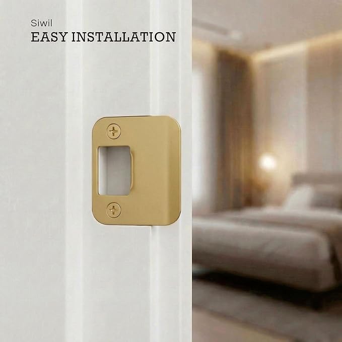 Deadbolt Strike Plate – Extended Lip Door Knob Strike Plate, Reinforced Door - Image 2