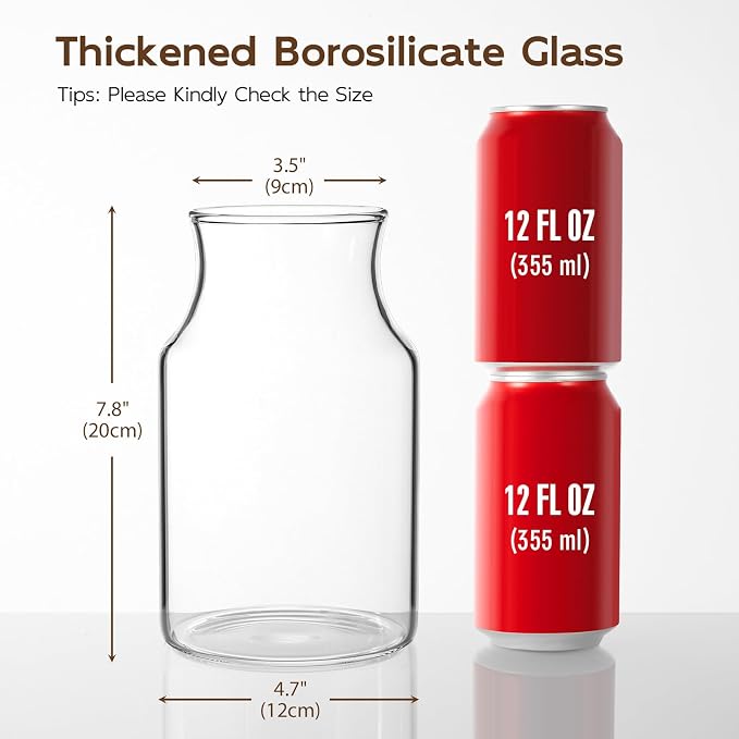 Clear Glass Vase, 8 inch Glass Flower Vase - Image 2