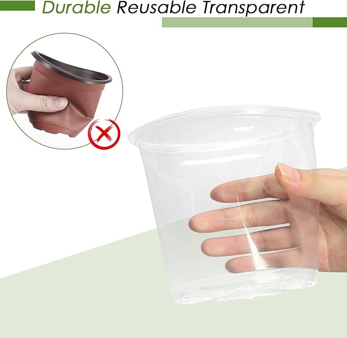 FUIJOL 5 Inch Clear Nursery Pots - Image 5
