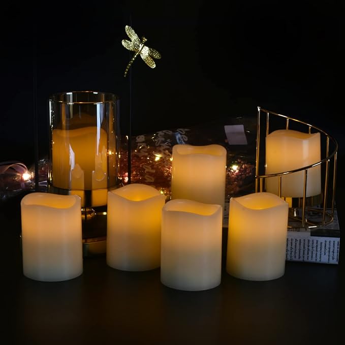Flameless Candles Battery Operated Candles Real Wax Pillar LED Candles - Image 2