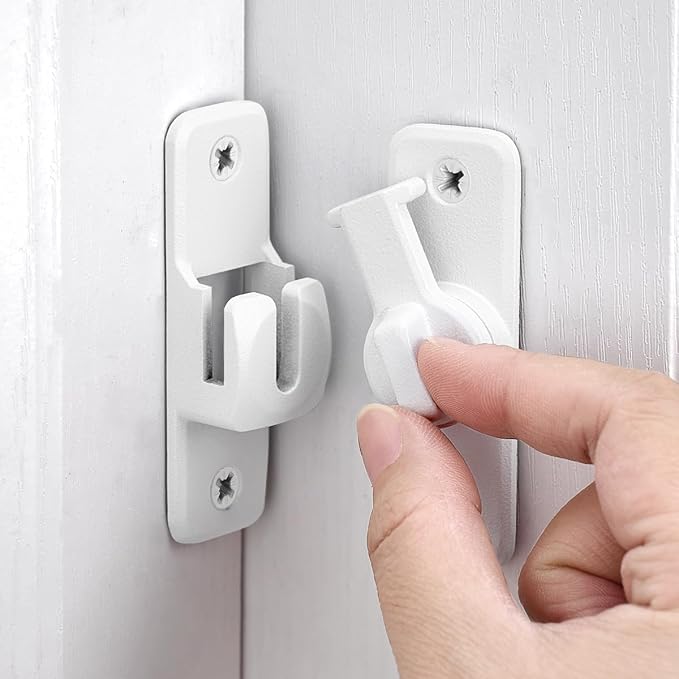 Matte White 90/180 Degree Flip Latch, Zinc Alloy Barn Door Latch | Right Angle by INIRET