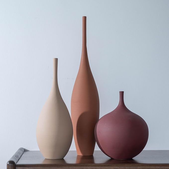 Relexome Ceramic Modern Vase Set of 3 Farmhouse Decorative Vase Minimalist - Image 6