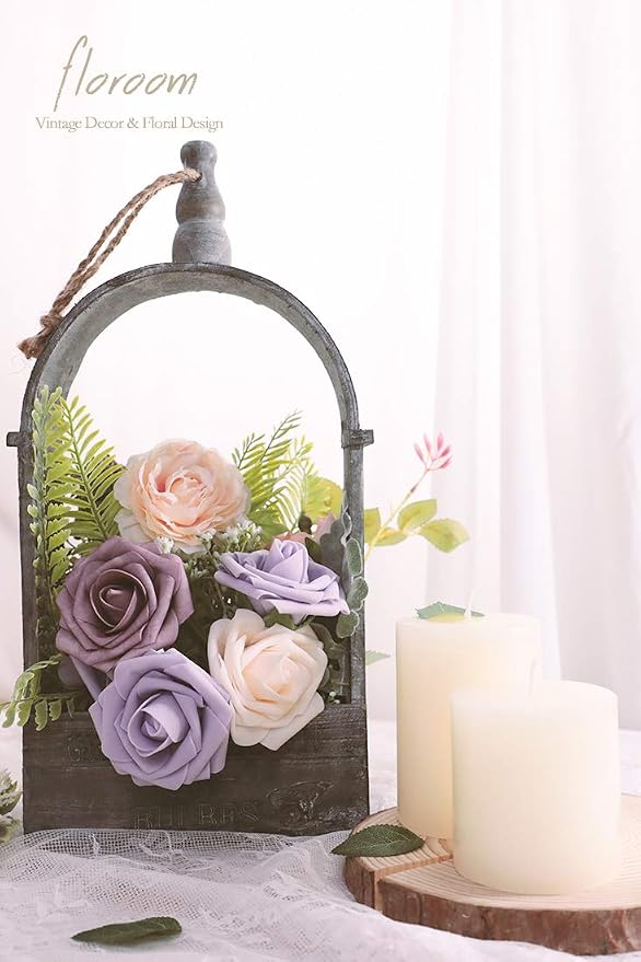 Artificial Flowers 25pcs Real Looking Lilac Foam Fake Roses - Image 6
