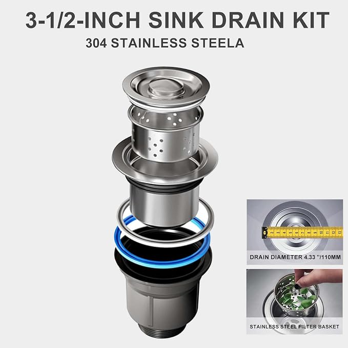 Double Sink Drain Kit Space Saving Kitchen Sink Drain Kit Expandable Flexible 1 - Image 3
